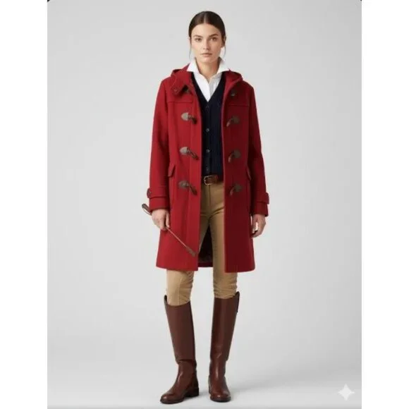 Talbots VTG Gloverall English Country Side Wool Duffle Coat Barbiecore Womens 10 - Picture 1 of 15